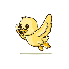 Cute flying flapping wings cartoon