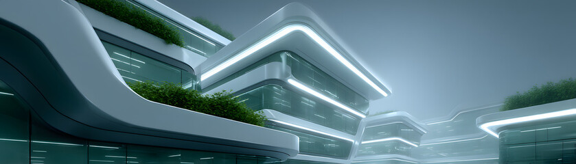 Obraz premium modern architecture futuristic architecture light and modern city scape