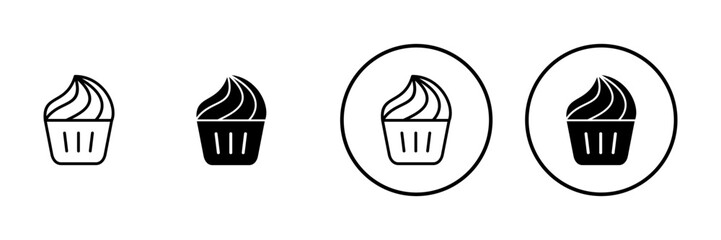 Cup cake icon vector. Cup cake sign and symbol