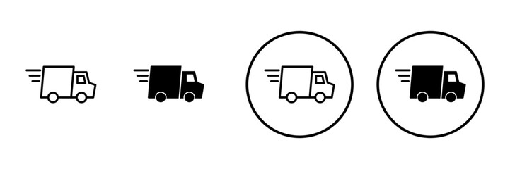 Delivery truck icon vector. Delivery truck sign and symbol. Shipping fast delivery icon