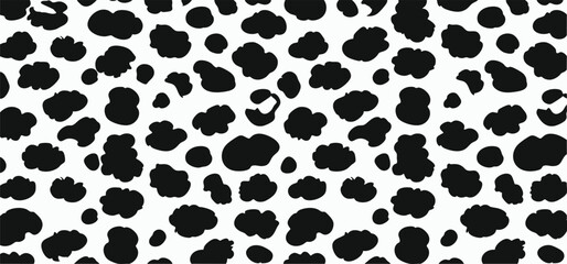 Black and white leopard skin fur texture or leopard print pattern vector background
