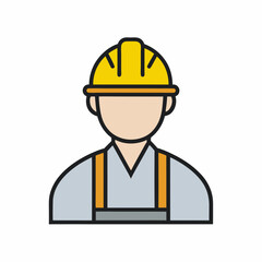 Construction Worker Icon Vector for Labor Services.