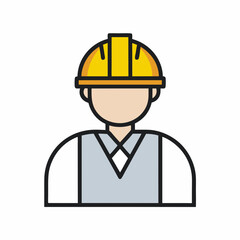 Construction Worker Icon Vector for Labor Services.