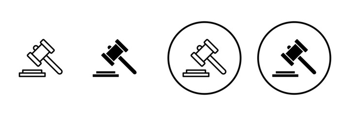 Gavel icon vector. judge gavel sign and symbol. law icon. auction hammer