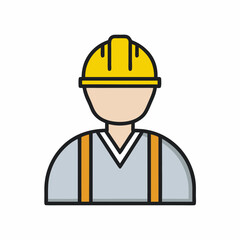 Construction Worker Icon Vector for Labor Services.