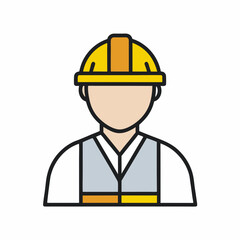 Construction Worker Icon Vector for Labor Services.