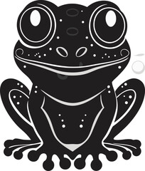 Frog silhouette vector on transparent background.
