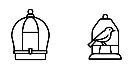Set Vintage birdcages vector collection
