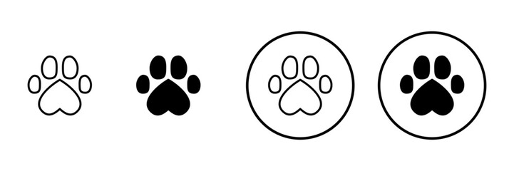 Paw icon vector. paw print sign and symbol. dog or cat paw