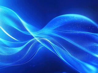 Fluid blue waves creating a mesmerizing motion in an ethereal digital landscape