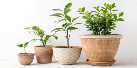 Obraz premium Indoor Plants in Terracotta Pots, Home Decor, Greenery Houseplants, Potted Plants