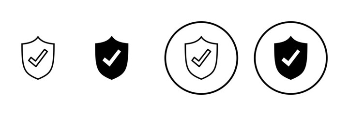 Shield check mark icon vector. Protection approve sign. Insurance icon