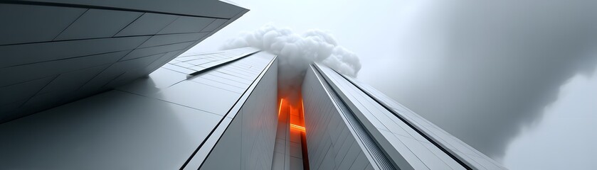 Fototapeta premium Futuristic city with ever-expanding architecture, a labyrinth of interconnected streets, towering holograms, and floating neon advertisements, dynamic perspective photography, ultra-crisp details,