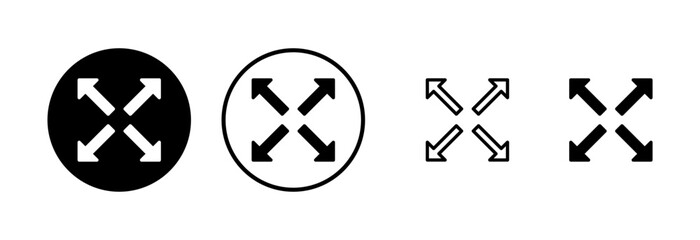 Fullscreen Icon logo design. Expand to full screen sign and symbol. Arrows symbol