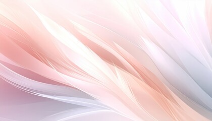 Fototapeta premium Abstract feathery shapes flowing with gradients of peach, pink, and grey.