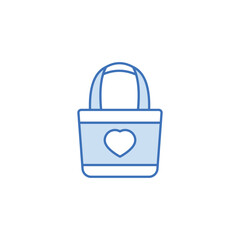 Totbag icon design with white background stock illustration