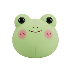Smiling green frog face character