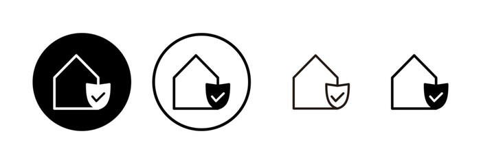 home insurance icon logo design. home protection sign and symbol