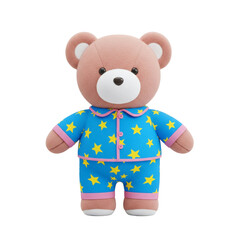 Teddy bear toy in blue star pajamas