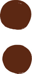 Hand-Drawn Brown Semicolon Symbol