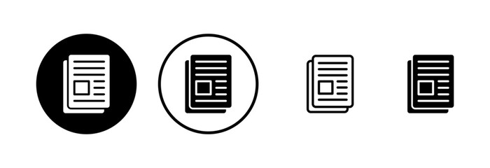 Newspaper icon logo design. news paper sign and symbolign