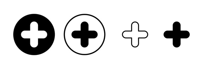 Fototapeta premium Plus icon logo design. Add plus sign and symbol