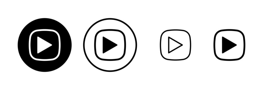 Play icon logo design. Play button sign and symbol