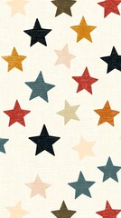 Fototapeta premium Minimal star pattern with uniform five-pointed layout, great for seamless digital design, wallpapers, and surface repetition.