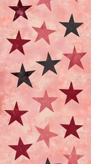 Obraz premium Tileable background featuring five-pointed stars in regular alignment, perfect for fabric prints, wrapping paper, and graphic templates.