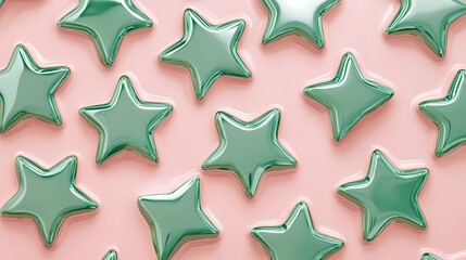Obraz premium Seamless pattern with evenly spaced five-pointed stars, ideal for textiles, digital backgrounds, and clean decorative surface design.