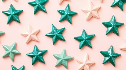 Obraz premium Seamless pattern with evenly spaced five-pointed stars, ideal for textiles, digital backgrounds, and clean decorative surface design.