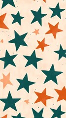 Obraz premium Seamless pattern with evenly spaced five-pointed stars, ideal for textiles, digital backgrounds, and clean decorative surface design.