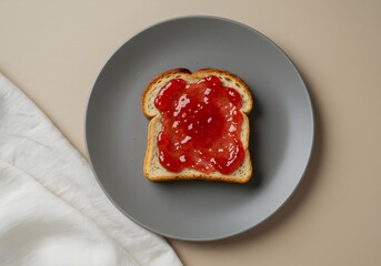 Slice of Toast with Jam