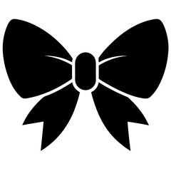 Simple Black Bow Clipart for Gift Wrapping Design