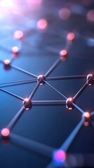 Abstract network of connected nodes data flow visualization