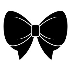 Simple Black Bow Icon Gift Decoration Graphic Design Element
