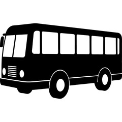 Simple Black Silhouette of a Public Transportation Bus