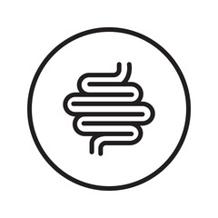 Icon of the intestine. Organ of the body. Bowel examination. Digestive tract.