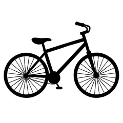 Simple Black Silhouette of a Bicycle for Design