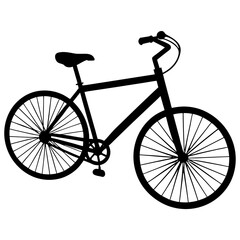 Simple Black Silhouette of a Classic Bicycle
