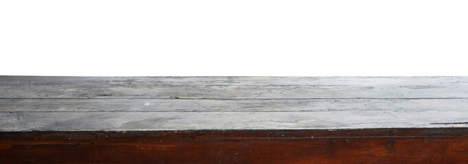 old wooden table border isolated