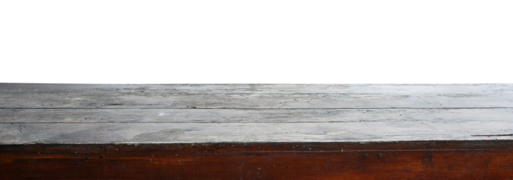 old wooden table border isolated