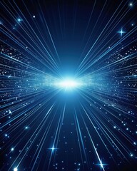 Explosión de datos digitales, túnel de luz azul