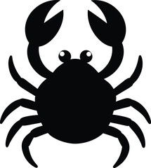 Crab Silhouette Vector illustration transparent background.