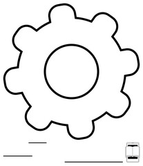 Gear outline emphasizing process, systems, and collaboration. Ideal for concepts thumbs up engineering, automation, innovation, organization, teamwork productivity problem-solving. Flat simple