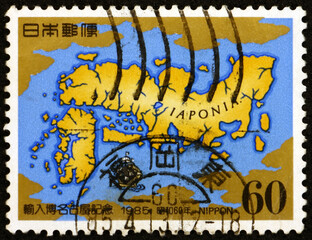 Postage stamp Japan 1985 16th Century Map of Japan