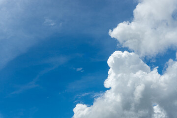 Beautiful Fluffy Clouds in a Bright Blue Sky