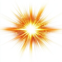 Obraz premium Bright golden starburst effect on white background