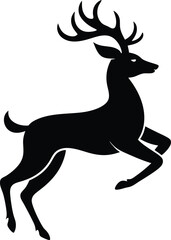 Deer Silhouette Vector illustration transparent background.