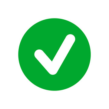 Green checkmark round vector icon. Green tick in circle vector icon